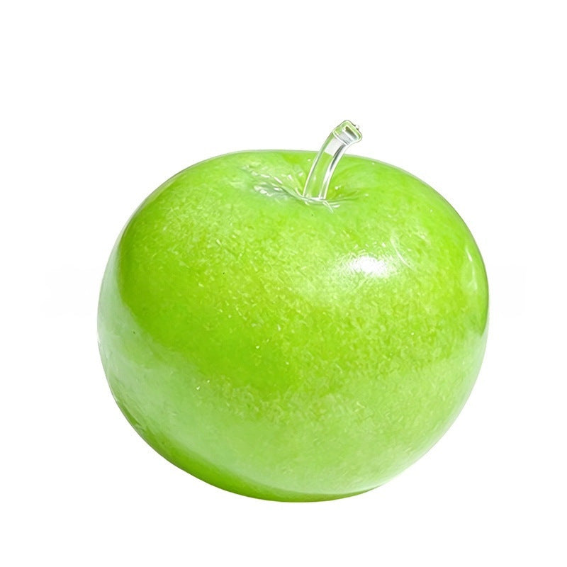 Crystal Green Apple Squishy - Water Ball Stress Toy - Realistic Fruit Slow Rebound